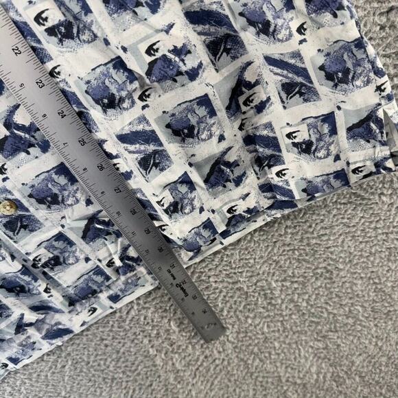 Columbia Shirt Men's Large Blue Fish Fishing All over Geometric Outdoor Vintage - Picture 3 of 6